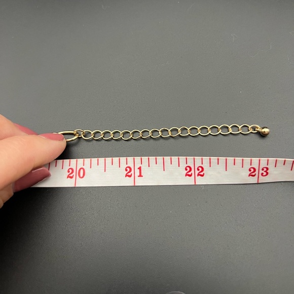 Gold Tone and Light Jade Style Stone Necklace - Picture 3 of 3